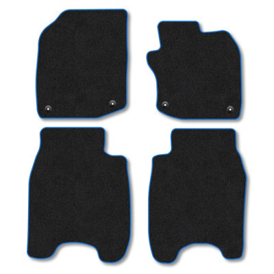 Car Mat Co Honda Civic (Petrol Models) (2012-2017) Car Mats Accessories Tailored Fit Carpet Floor Mats Non Slip Blue Trim Full Coverage from B&Q
