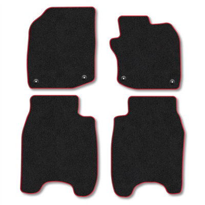 Car Mat Co Honda Civic (Petrol Models) (2012-2017) Premium Car Mats Tufted-Pile Carpet Red Trim Tailored Fit Car Accessories Durable Set from B&Q