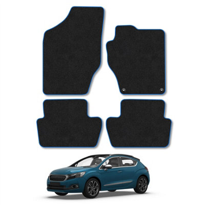 Car Mat Co Ds Automobiles Ds4 (2015-2020) Premium Car Mats Tufted-Pile Carpet Blue Trim Tailored Fit Car Accessories Durable Set from B&Q