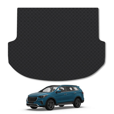 Car Mat Co Hyundai Santa Fe (Swb) (2012-2018) Rubber Boot Mat Tailored Accessory Protector Liner Durable Waterproof Accessories from B&Q