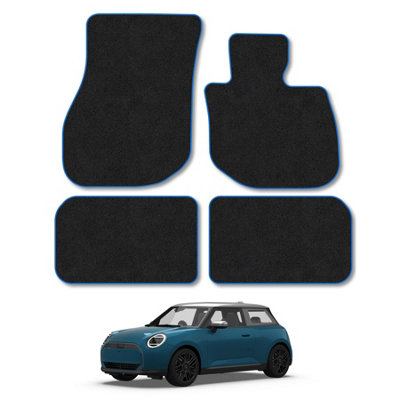Car Mat Co Mini Countryman Electric (U25E) (2024+) Car Mats Accessories Tailored Carpet Floor Mats Non Slip Blue Trim Full Coverage from B&Q