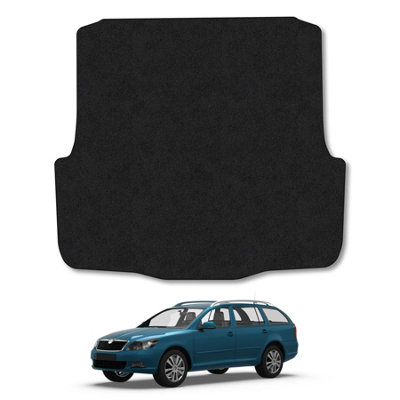 Car Mat Co Skoda Octavia Estate (2004-2013) Premium Boot Liner Tailored Accessory Protector Pet Friendly Tufted Carpet Black Trim from B&Q