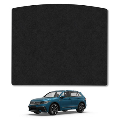 B&Q -  (Upper Floor) Vw Tiguan (2016-2024) Premium Boot Liner Tailored Accessory Protector Pet Friendly Tufted Carpet Black Trim
