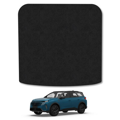 B&Q -  Peugeot E5008 (2024+) Premium Boot Liner Tailored Accessory Protector Pet Friendly Tufted Carpet Black Trim