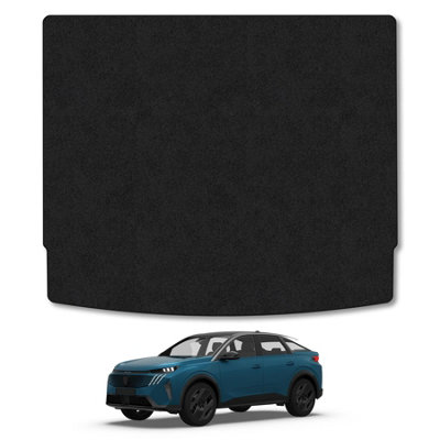 B&Q -  (Upper Floor) Peugeot E3008 (2024+) Premium Boot Liner Tailored Accessory Protector Pet Friendly Tufted Carpet Black Trim