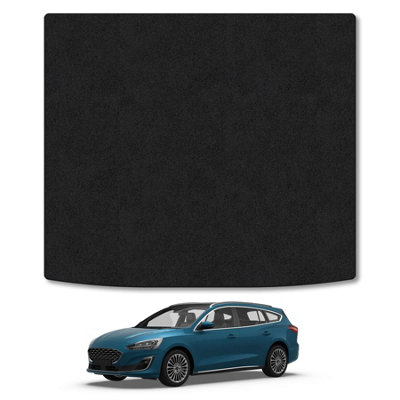 Car Mat Co Ford Focus Estate (2018+) Premium Boot Liner Tailored Accessory Protector Pet Friendly Tufted Carpet Black Trim from B&Q