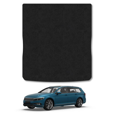 Car Mat Co Vw Passat Estate (2014-2023) Premium Boot Liner Tailored Accessory Protector Pet Friendly Tufted Carpet Black Trim from B&Q