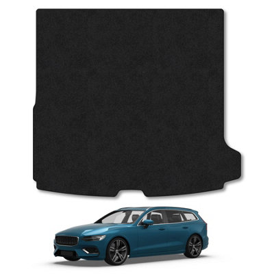 Car Mat Co Volvo V60 (2018+) Premium Boot Liner Tailored Accessory Protector Pet Friendly Tufted Carpet Black Trim from B&Q