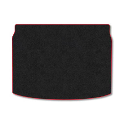 B&Q -  Nissan Qashqai (2013-2021) (Upper Boot) Premium Boot Liner Tailored Accessory Protector Pet Friendly Tufted Carpet Red Trim