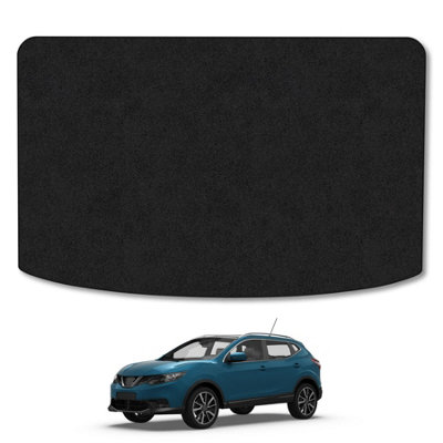 B&Q -  Nissan Qashqai (2013-2021) (Lower Boot) Premium Boot Liner Tailored Accessory Protector Pet Friendly Tufted Carpet Black Trim