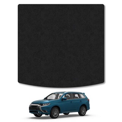 Car Mat Co Mitsubishi Outlander (2012-2021) Premium Boot Liner Tailored Accessory Protector Pet Friendly Tufted Carpet Black Trim from B&Q