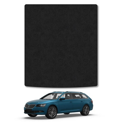 Car Mat Co Skoda Superb Estate (2015-2023) (Upper Boot) Premium Boot Liner Tailored Accessory Protector Pet Friendly Tufted Carpet Black Trim from B&Q