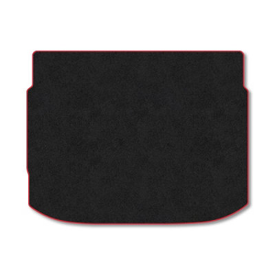 B&Q -  Nissan Qashqai (2021+) (Upper Boot) Premium Boot Liner Tailored Accessory Protector Pet Friendly Tufted Carpet Red Trim