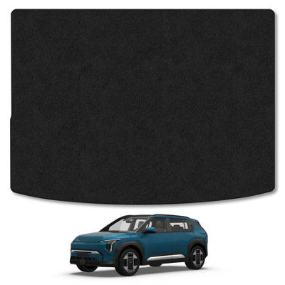 B&Q -  Kia Ev3 (2024+) (Upper Boot) Premium Boot Liner Tailored Accessory Protector Pet Friendly Tufted Carpet Black Trim