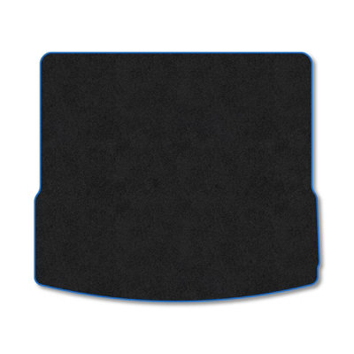 B&Q -  Porsche Macan (2014-2024) Premium Boot Liner Tailored Accessory Protector Pet Friendly Tufted Carpet Blue Trim