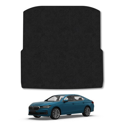 Car Mat Co Skoda Superb Estate (2024+) Premium Boot Liner Tailored Accessory Protector Pet Friendly Tufted Carpet Black Trim from B&Q