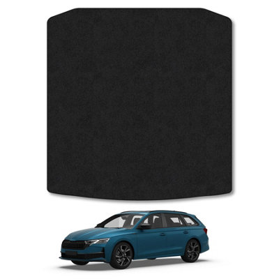 Car Mat Co Skoda Octavia Estate (2020+) Premium Boot Liner Tailored Accessory Protector Pet Friendly Tufted Carpet Black Trim from B&Q