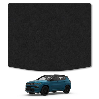 Car Mat Co Jeep Compass (2016+) Premium Boot Liner Tailored Accessory Protector Pet Friendly Tufted Carpet Black Trim from B&Q