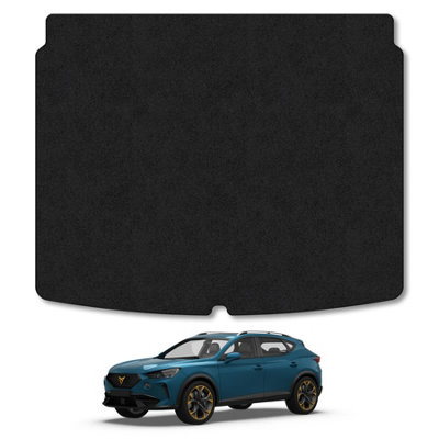 B&Q -  Cupra Formentor (2020+) Premium Boot Liner Tailored Accessory Protector Pet Friendly Tufted Carpet Black Trim