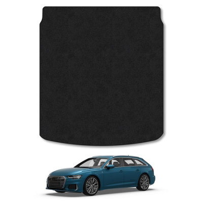 Car Mat Co Audi A6 (2018-2025) Estate Premium Boot Liner Tailored Accessory Protector Pet Friendly Tufted Carpet Black Trim from B&Q
