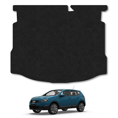 B&Q -  Nissan Qashqai (2006-2013) Premium Boot Liner Tailored Accessory Protector Pet Friendly Tufted Carpet Black Trim