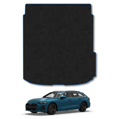 Car Mat Co Audi A6 Estate (2025+) Premium Boot Liner Tailored Accessory Protector Pet Friendly Tufted Carpet Blue Trim from B&Q