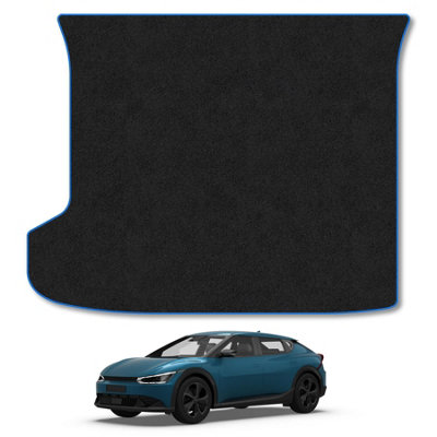 Car Mat Co Kia Ev6 (2021+) Premium Boot Liner Tailored Accessory Protector Pet Friendly Tufted Carpet Blue Trim from B&Q