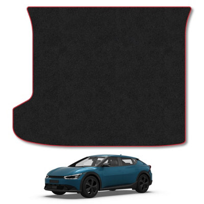 Car Mat Co Kia Ev6 (2021+) Premium Boot Liner Tailored Accessory Protector Pet Friendly Tufted Carpet Red Trim from B&Q