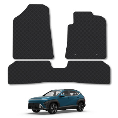 Car Mat Co Hyundai Kona (2024+) Ev (Not For Hybrid) 5mm Rubber Car Mats Heavy-Duty Tailored from B&Q