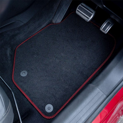 Car Mat Co Dacia Bigster (Hybrid Models Only) (2024+) Premium Car Mats Tufted-Pile Carpet Red Trim Tailored Fit Car Accessories Durable Set from B&Q