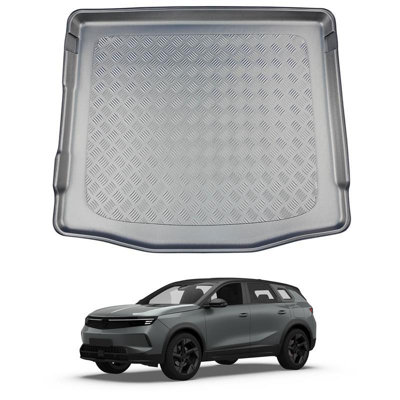 Nomad Vauxhall Grandland (2024+) Boot Liner Upper Position Tailored Fit Car Floor Mat Protector Non Slip Waterproof Raised Edges from B&Q