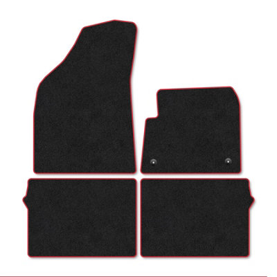 Car Mat Co Vauxhall Frontera (2025+) (Electric Models) Premium Car Mats Tufted-Pile Carpet Red Trim Tailored Car Accessories from B&Q
