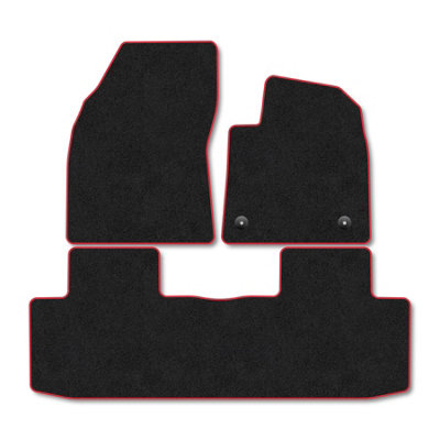 Car Mat Co Mg S5 (2025+) Premium Car Mats Tufted-Pile Carpet Red Trim Tailored Fit Car Accessories Durable Set from B&Q