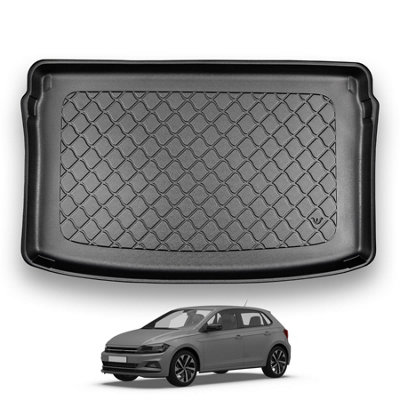 B&Q -  Vw Polo (2017+) Premium Boot Liner Mat Guardliner Tailored All-Weather Protector Raised Edges Car Accessories