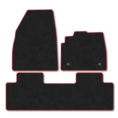 Car Mat Co Renault Scenic (2024+) Premium Car Mats Tufted-Pile Carpet Red Trim Tailored Fit Car Accessories Durable Set from B&Q
