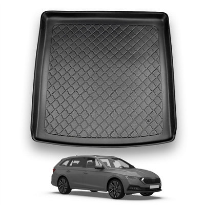 Nomad Skoda Octavia (2020+) (Estate) Fits Estate Models With Adjustable Boot Floor In Upper Position. Premium Boot Liner Mat Tailored from B&Q