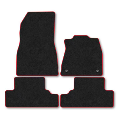 Car Mat Co Nissan Micra (2025+) Premium Car Mats Tufted-Pile Carpet Red Trim Tailored Fit Car Accessories Durable Set from B&Q
