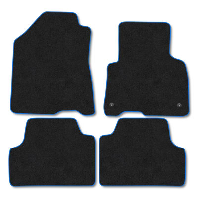 Car Mat Co Kia Soul (2019+) (Ev) Premium Car Mats Tufted-Pile Carpet Blue Trim Tailored Fit Car Accessories Durable Set from B&Q
