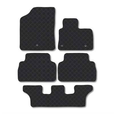 Car Mat Co Hyundai Santa Fe (2011-2023) (For Plug-In-Hybrid Models With 7 Seats) Heavy-Duty Rubber Car Mats Tailored 5mm Thick  Waterproof from B&Q