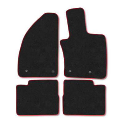 Car Mat Co Fiat Tipo (2016+) Premium Car Mats Tufted-Pile Carpet Red Trim Tailored Fit Car Accessories Durable Set from B&Q