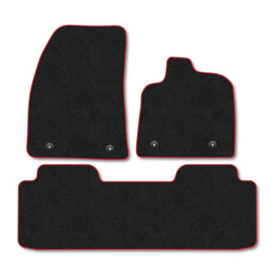 Car Mat Co Mg S6 (2025+) Premium Car Mats Tufted-Pile Carpet Red Trim Tailored Fit Car Accessories Durable Set from B&Q