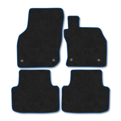 Car Mat Co Skoda Octavia (2020+) (Mhev) Premium Car Mats Tufted-Pile Carpet Blue Trim Tailored Fit Car Accessories Durable Set from B&Q