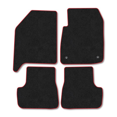 Car Mat Co Citroen C3 (2025+) (Mhev) Car Mats Tailored Fit Red Trim Accessory Carpet Car Accessories Floor Mats Anti-Slip Front Rear Set from B&Q