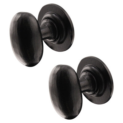 Afit Black Iron Door Knobs1 Pair Of Cast Iron Antique Oval Mortice Knobs from B&Q