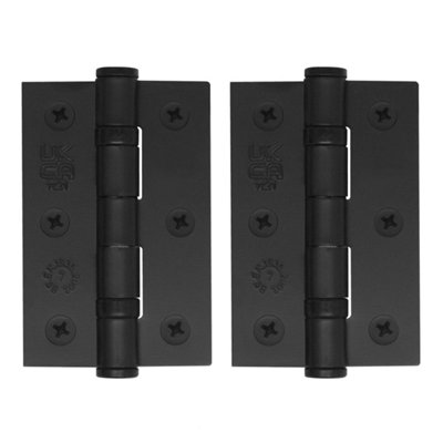 Afit Matt Black Door Hinges3 Inch / 76mm  Internal Ball Bearing Fire Door Hinges1 Pair