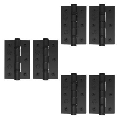 Afit Matt Black Door Hinges3 Inch / 76mm  Internal Fire Door Hinges3 Pairs