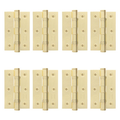 Afit Satin Brass Door Hinges3 Inch / 76mm  Internal Fire Door Hinges4 Pairs