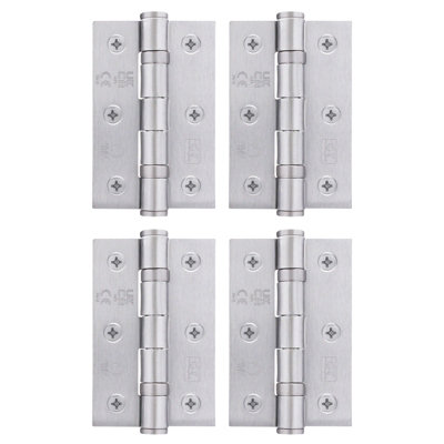 Afit Satin Chrome Door Hinges3 Inch / 76mm  Internal Fire Door Hinges2 Pairs