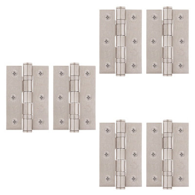 Afit Satin Nickel Door Hinges3 Inch / 76mm  Internal Fire Door Hinges3 Pairs