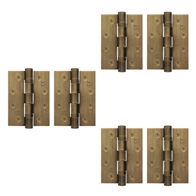 Afit Florentine Bronze Door Hinges4 Inch / 102mm  Internal Fire Door Hinges3 Pairs from B&Q